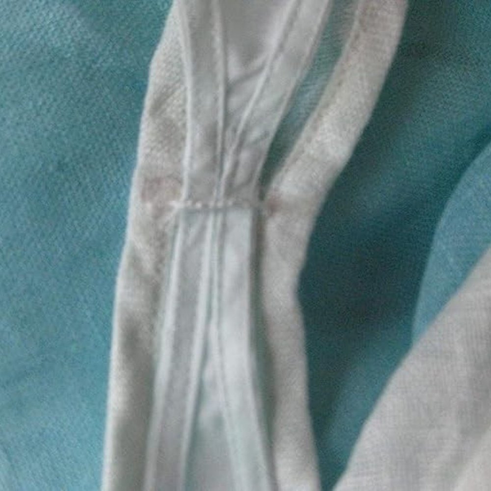 Eileen Fisher Linen Gauze Dress Aqua Blue Ombre A Line Layered Slip Included P - Picture 8 of 15